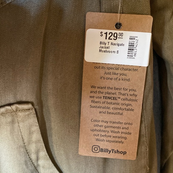NWT $129 Billy T Shop Navigate Tencel Utility Jacket size S - Picture 4 of 8
